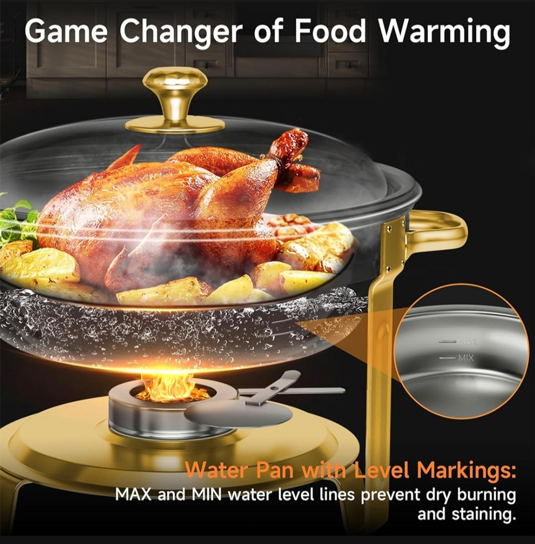 Stainless Steel Buffet Chafing Dish 5ltr (Gold & Silver Finish)