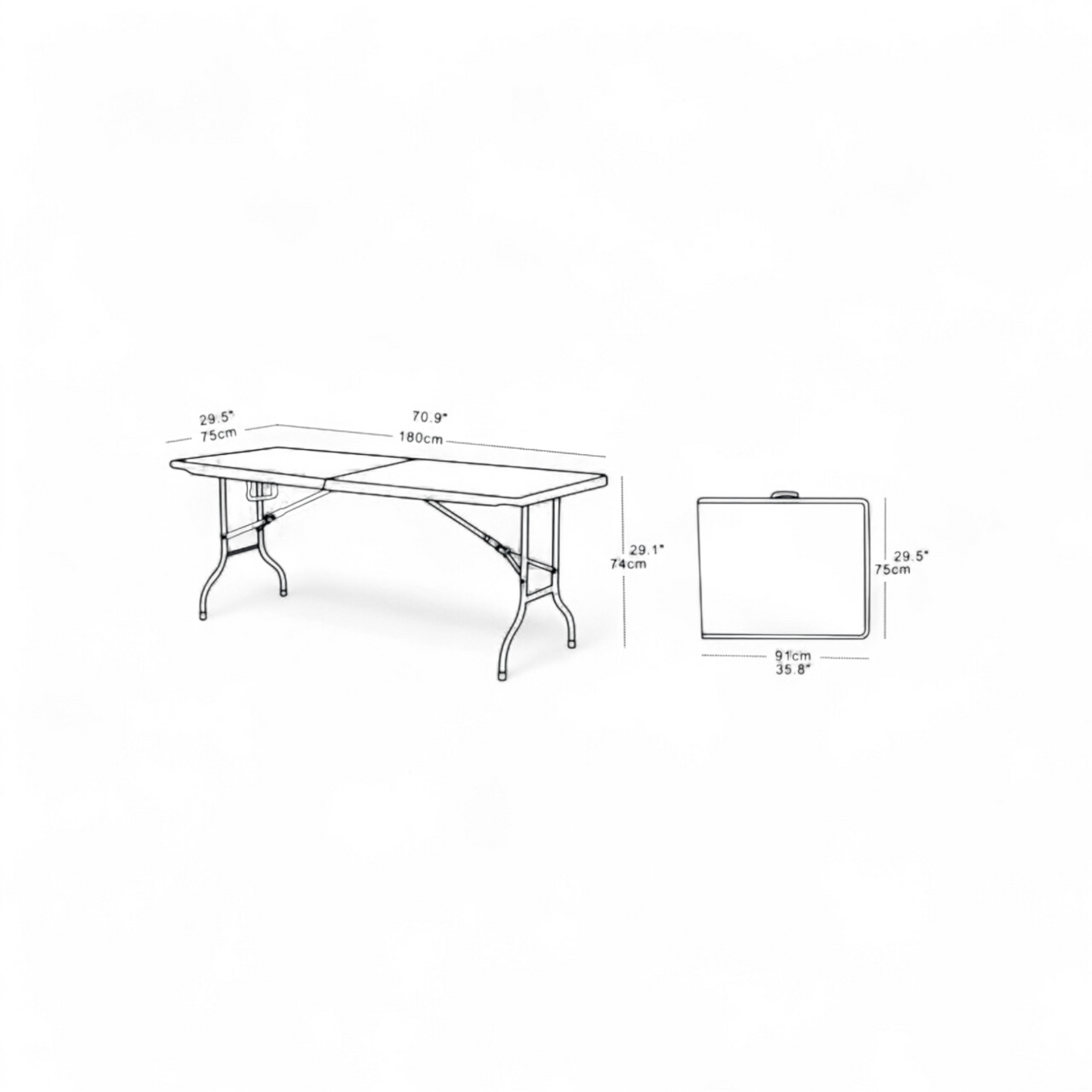 1.8m Folding Table – Portable Utility Table for Events & Home