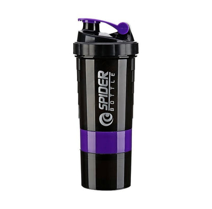 Black and purple Spider Bottle on a white background