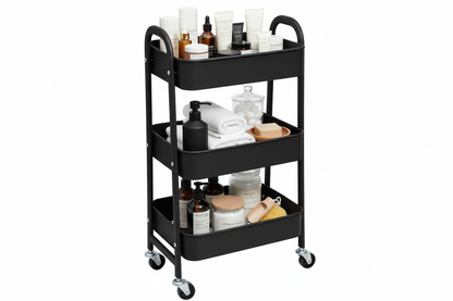3-Tier Rolling Storage Cart - Multi-Purpose Organizer for Home & Office