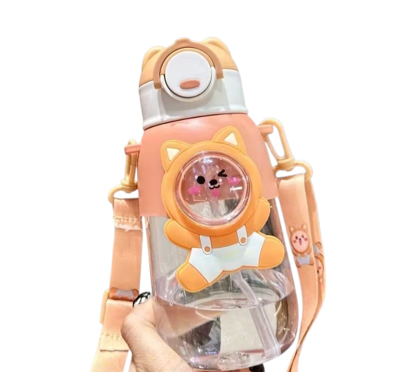 Children's water bottle with cartoon design on a white background