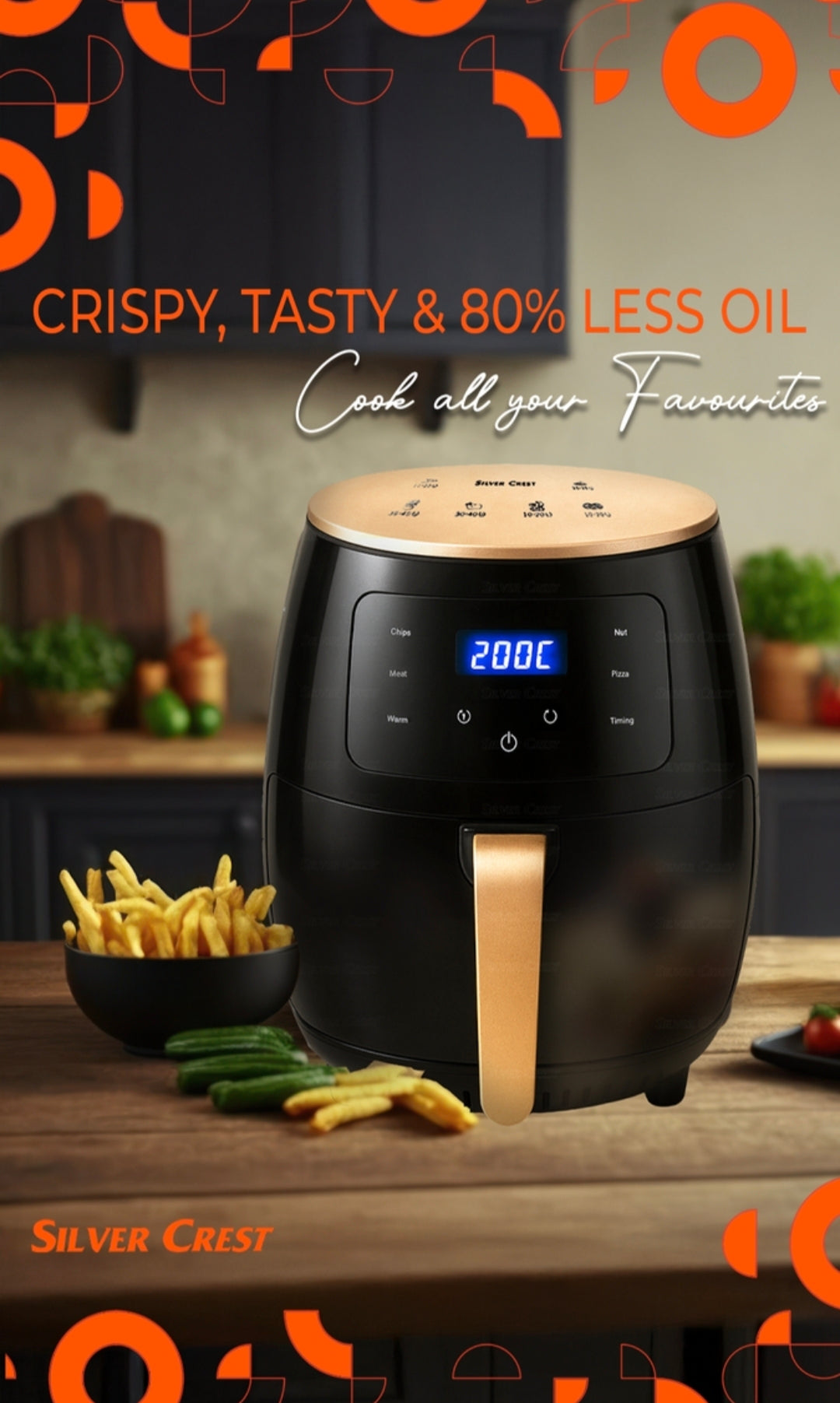Silver crest Air Fryer 6L - Large Capacity for Family Cooking