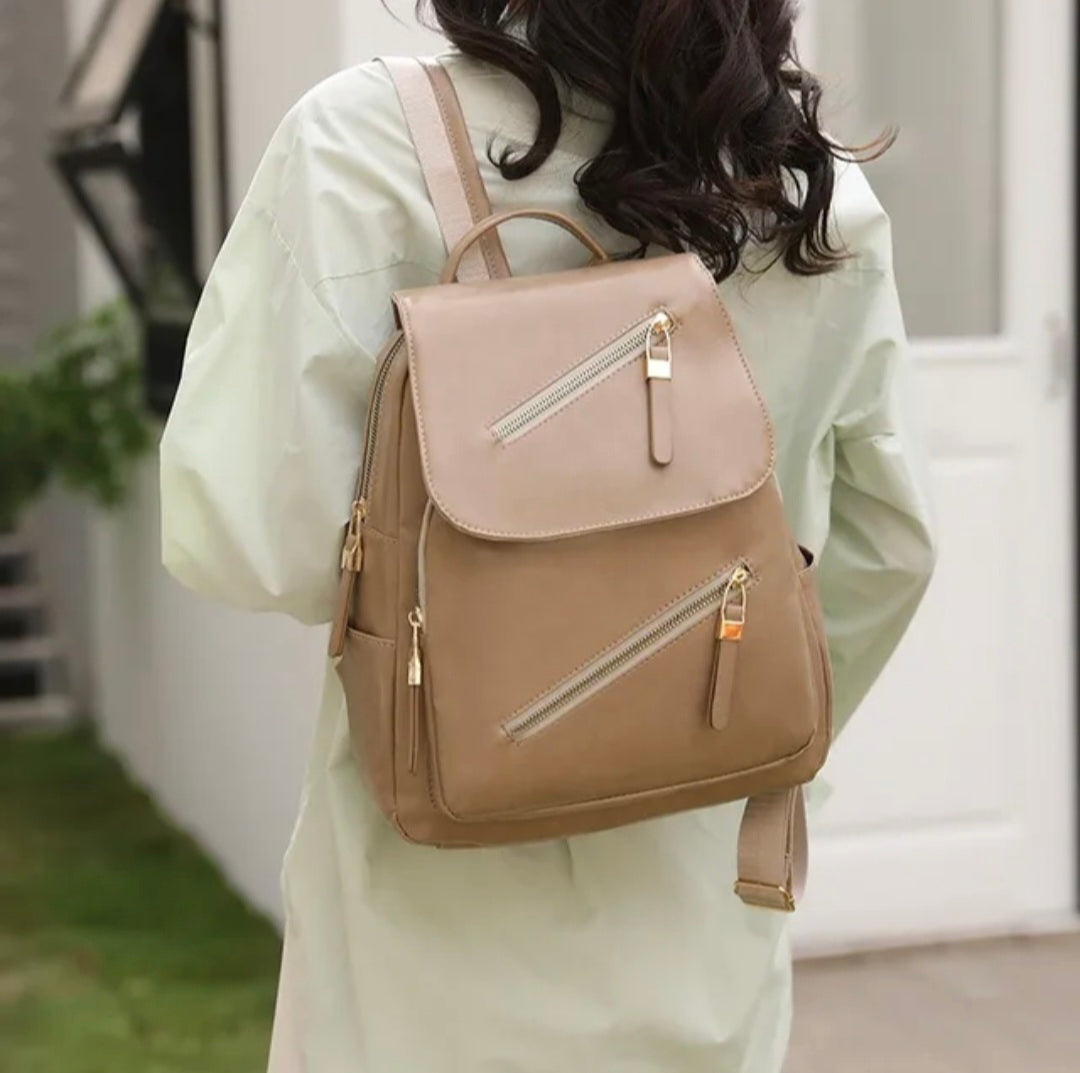 Premium Soft PU Backpack - Durable Multi-Compartment