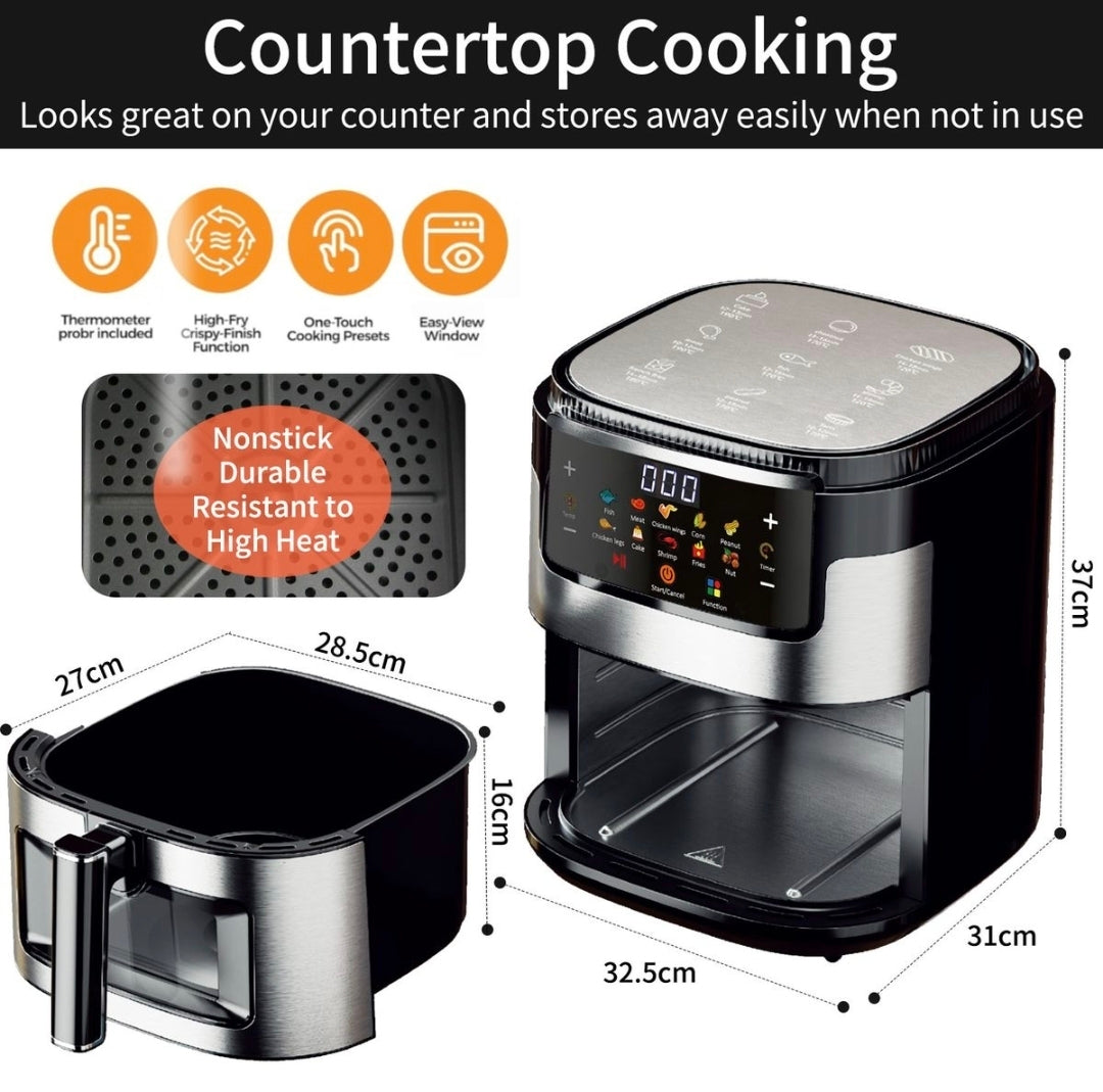 15L Large Capacity Touch Air Fryer with Viewing Window
