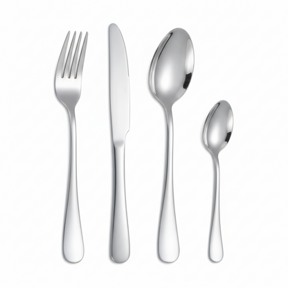 24-Piece Stainless Steel Cutlery Set - Mirror Polished Flatware