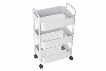 3-Tier Rolling Storage Cart - Multi-Purpose Organizer for Home & Office