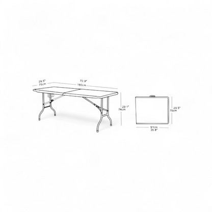 1.8m Folding Table – Portable Utility Table for Events & Home